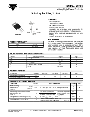 16CTQ060 Datasheet PDF Vishay Semiconductors