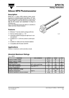 BPW17N Datasheet PDF Vishay Semiconductors