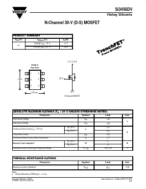 SI3456DV Datasheet PDF Vishay Semiconductors