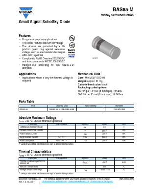 BAS85-M-08 Datasheet PDF Vishay Semiconductors