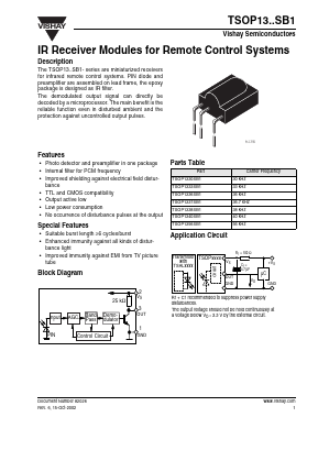TSOP1330SB1 Datasheet PDF Vishay Semiconductors
