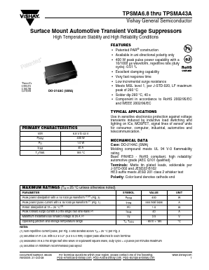 TPSMA10A Datasheet PDF Vishay Semiconductors