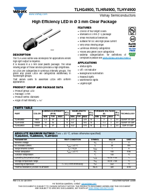 TLHY4900 Datasheet PDF Vishay Semiconductors