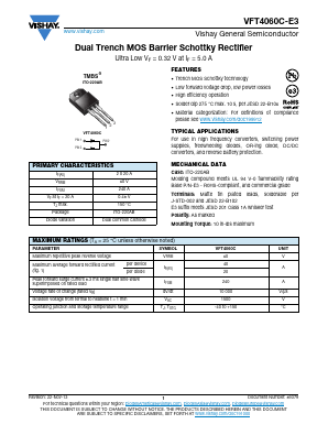 VFT4060C-E3/4W Datasheet PDF Vishay Semiconductors