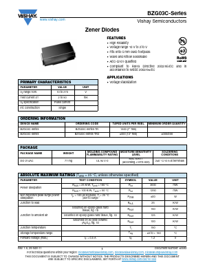 BZG03C-150-TR Datasheet PDF Vishay Semiconductors