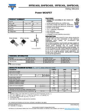 SIHFBC40S-GE3 Datasheet PDF Vishay Semiconductors