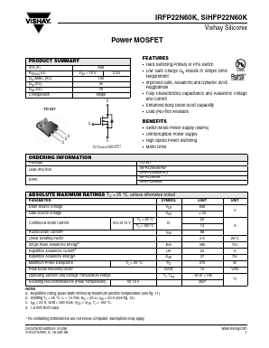 IRFP22N60K Datasheet PDF Vishay Semiconductors
