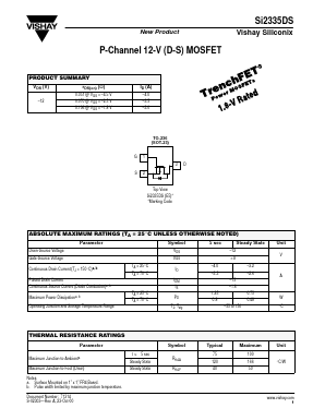 SI2335DS Datasheet PDF Vishay Semiconductors