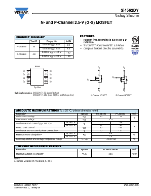 SI4562DY Datasheet PDF Vishay Semiconductors