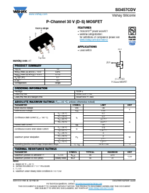 SI3457CDV-T1-GE3 Datasheet PDF Vishay Semiconductors