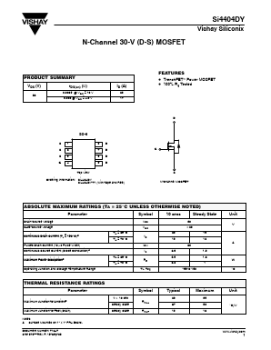 SI4404DY Datasheet PDF Vishay Semiconductors