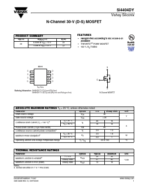 SI4404DY-T1-E3 Datasheet PDF Vishay Semiconductors