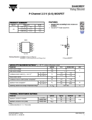 SI4463BDY-T1-E3 Datasheet PDF Vishay Semiconductors
