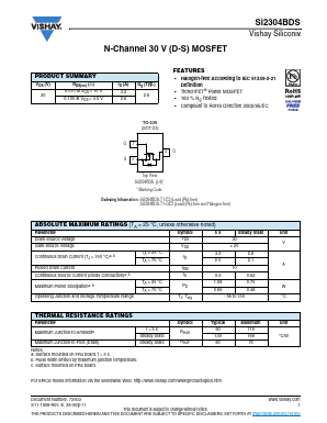 SI2304BDS Datasheet PDF Vishay Semiconductors
