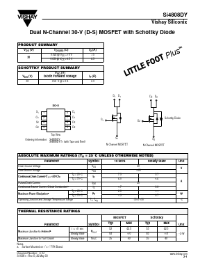 SI4808DY Datasheet PDF Vishay Semiconductors