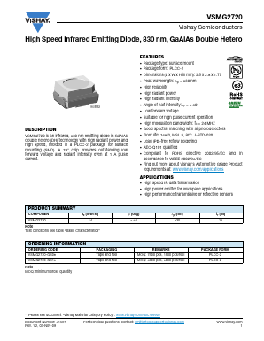 VSMG2720-GS08 Datasheet PDF Vishay Semiconductors