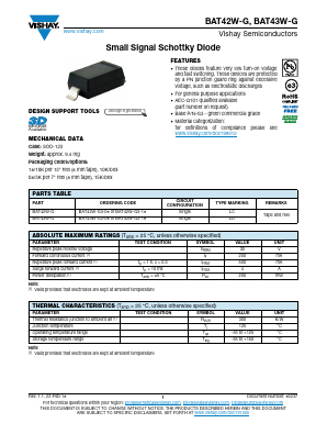 BAT42W-G Datasheet PDF Vishay Semiconductors