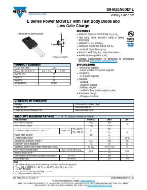 SIHA25N60EFL-E3 Datasheet PDF Vishay Semiconductors