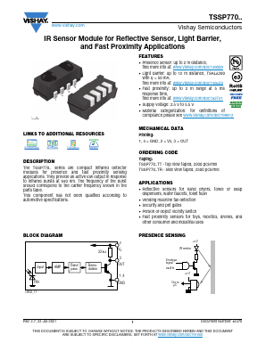 TSSP770 Datasheet PDF Vishay Semiconductors