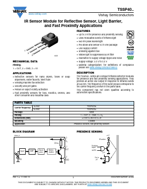 TSSP4038 Datasheet PDF Vishay Semiconductors