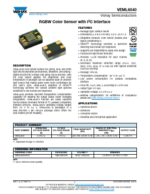VEML6040A3OG Datasheet PDF Vishay Semiconductors