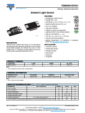 TEMD6010FX01 Datasheet PDF Vishay Semiconductors