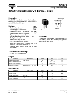 CNY70 Datasheet PDF Vishay Semiconductors