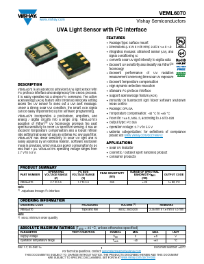 VEML6070 Datasheet PDF Vishay Semiconductors