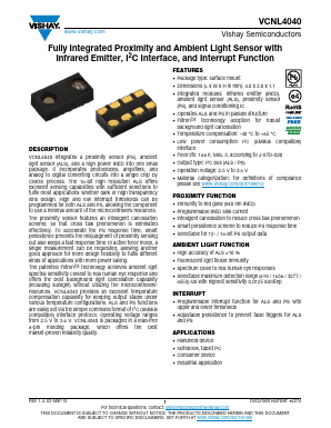 VCNL4040M3OE Datasheet PDF Vishay Semiconductors