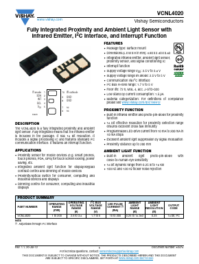 VCNL4020-GS18 Datasheet PDF Vishay Semiconductors