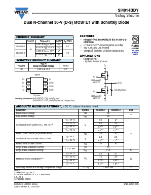 SI4914BDY-T1-E3 Datasheet PDF Vishay Semiconductors