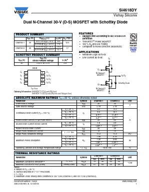 SI4618DY Datasheet PDF Vishay Semiconductors