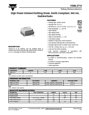 VSML3710 Datasheet PDF Vishay Semiconductors