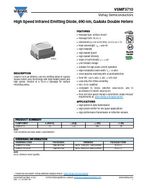 VSMF3710-GS08 Datasheet PDF Vishay Semiconductors