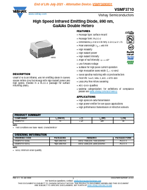 VSMF3710-GS18 Datasheet PDF Vishay Semiconductors