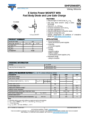 SIHP25N60EFL Datasheet PDF Vishay Semiconductors