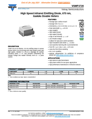 VSMF4720 Datasheet PDF Vishay Semiconductors