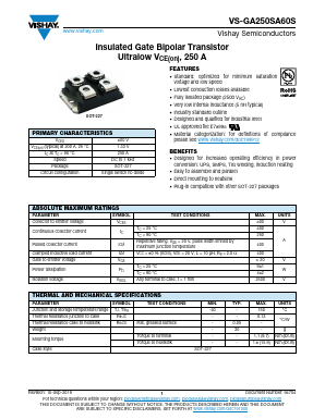 VS-GA250SA60S Datasheet PDF Vishay Semiconductors