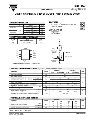 SI4914DY-T1-E3 Datasheet PDF Vishay Semiconductors