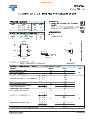 SI3805DV-T1-E3 Datasheet PDF Vishay Semiconductors
