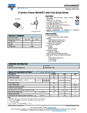 SIHG44N65EF-GE3 Datasheet PDF Vishay Semiconductors