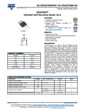 VS-HFA25TB60-N3 Datasheet PDF Vishay Semiconductors