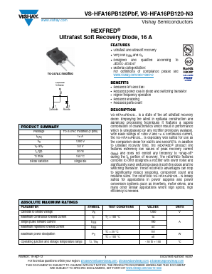 HFA16PB120-N3 Datasheet PDF Vishay Semiconductors