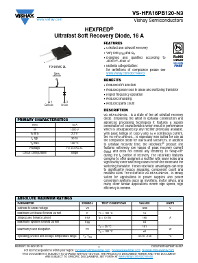 HFA16PB120-N3 Datasheet PDF Vishay Semiconductors