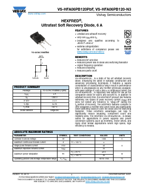 VS-HFA06PB120-N3 Datasheet PDF Vishay Semiconductors