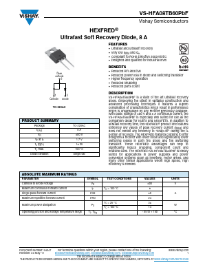 HFA08TB60PBF Datasheet PDF Vishay Semiconductors