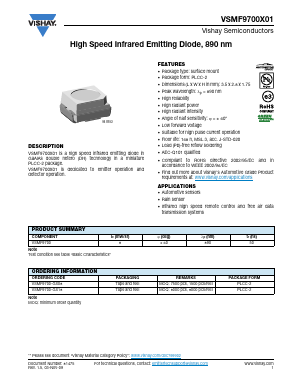 VSMF9700 Datasheet PDF Vishay Semiconductors