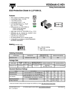 VESD03A1C-HD1-GS08 Datasheet PDF Vishay Semiconductors