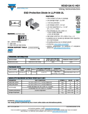 VESD12A1C-HD1 Datasheet PDF Vishay Semiconductors