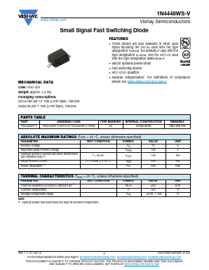 1N4448WS-V-GS18 Datasheet PDF Vishay Semiconductors